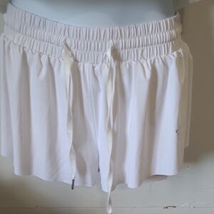 SHEIN White Elastic Waist Drawstring Lounge Athletic Shorts